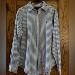 Ralph Lauren classic fit white and blue striped button down